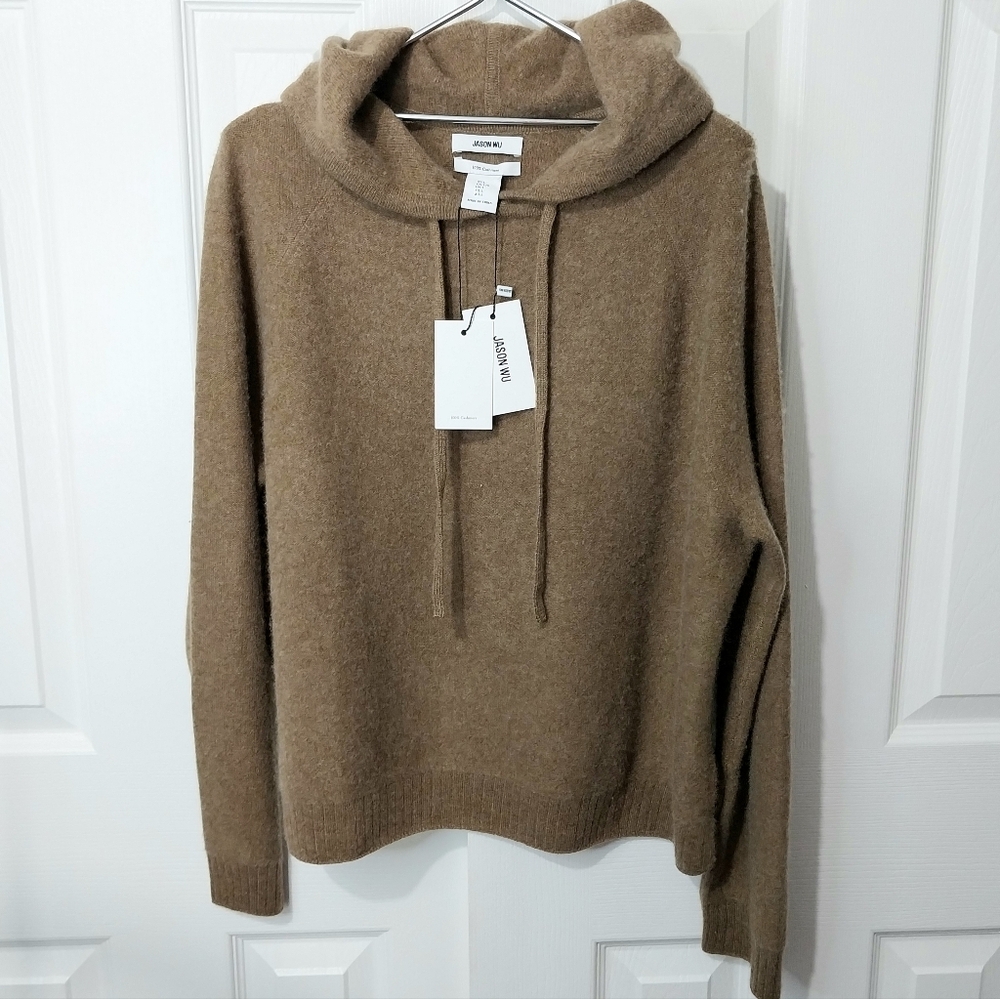 Jason Wu 100% Cashmere Hoodie Sweater, NWT, Size L
